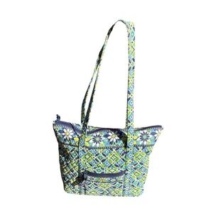 Vera Bradley Retired Daisy Daisy Pattern In Blue with Green Geometric Floral